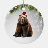 Bärenweihnachtsgeschenk für erwachsene Bärenjunge Keramik Ornament (Hinten)