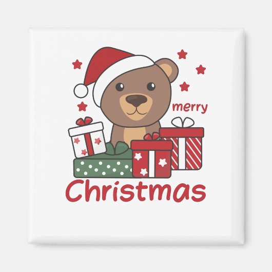 Bärenweihnachtsgeschenk Wintertierbären Magnet (Vorne)