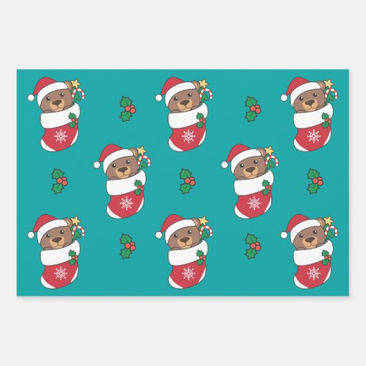 Bärenweihnachtskinder Geschenkpapier Set (Vorderseite)