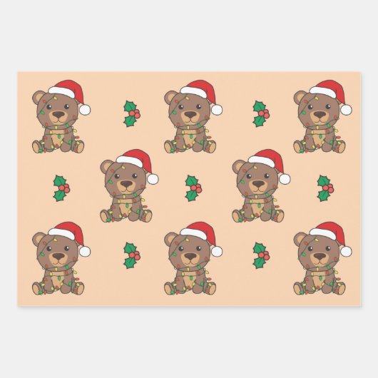 Bärenweihnachtskinder Geschenkpapier Set (Vorderseite 2)