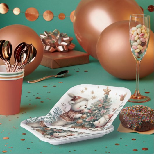 Bärenweihnachtszeit 1 pappteller (Multi)