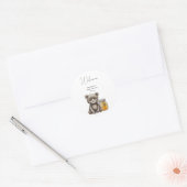 Bärenwillkommen Runder Aufkleber (Umschlag)