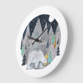 Bärenwintermond Große Wanduhr (Winkel)