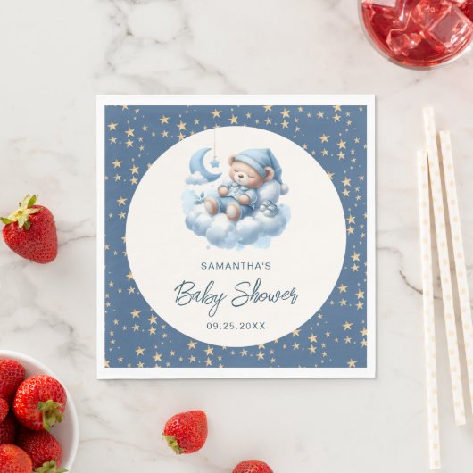 Bärenwolke und Sterne Blauer Junge Dusche Serviette (Beispiel)