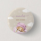 Bärenwolken Babydusche Button (Vorderseite)
