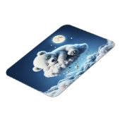 Bärenwolken schlafend Mond Tier Traum Magnet (Linke Seite)