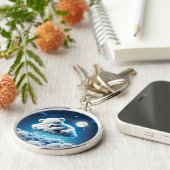 Bärenwolken schlafend Mond Tier Traum Schlüsselanhänger (Seite)