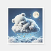 Bärenwolken schlafend Mond Tier Traum Serviette (Vorderseite)