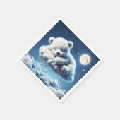 Bärenwolken schlafend Mond Tier Traum Serviette (Ecke)