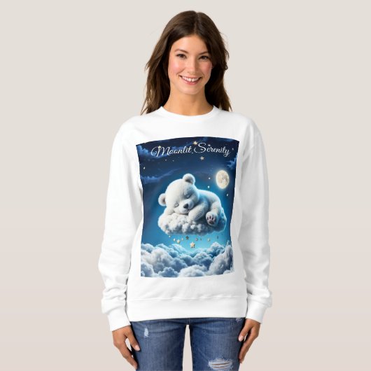 Bärenwolken schlafend Mond Tier Traum Sweatshirt (Vorne ganz)