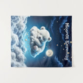 Bärenwolken schlafend Mond Tier Traum Wandteppich (Vorderseite (Horizontal))