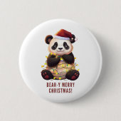 Bäreny Frohe Weihnachten! Panda Button (Vorderseite)