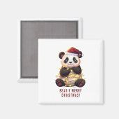 Bäreny Frohe Weihnachten! Playful Panda Magnet (Vorderseite/Rückseite)