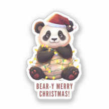 Bäreny Frohe Weihnachten! Playful Panda Sticker