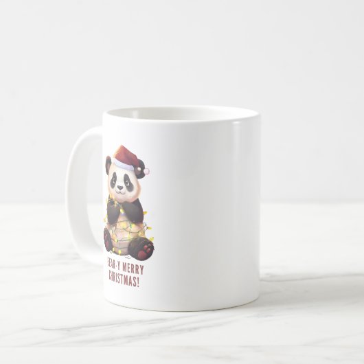Bäreny Frohe Weihnachten! Playful Panda Tasse (Vorderseite Links)