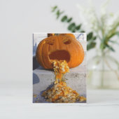 Barfing Pumpkin Postkarte (Stehend Vorderseite)