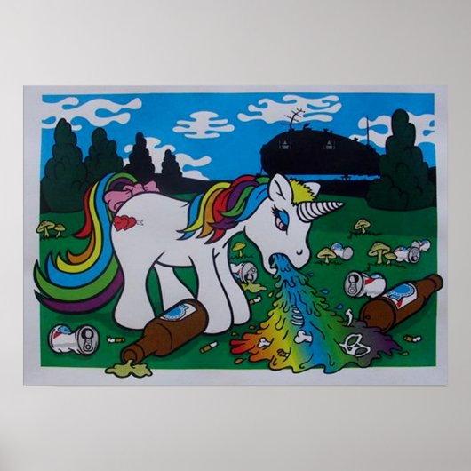 Barfing Unicorn Poster (Vorne)