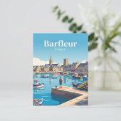 Barfleur Frankreich Postkarte (Stehend Vorderseite)