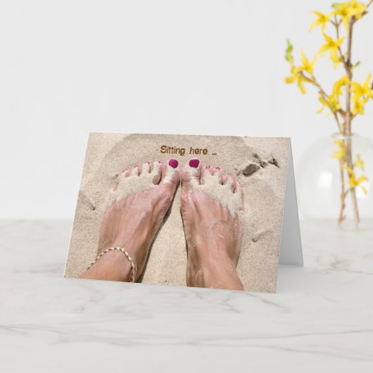 Barfuß-Denken an Sie Karte (Gelbe Blume)