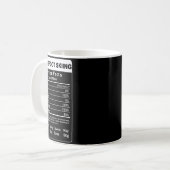 Barfuß-Ski-Ernährungsfakten Kaffeetasse (Vorderseite Links)