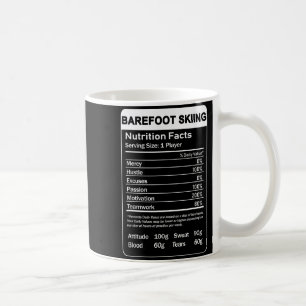 Barfuß-Ski-Ernährungsfakten Kaffeetasse