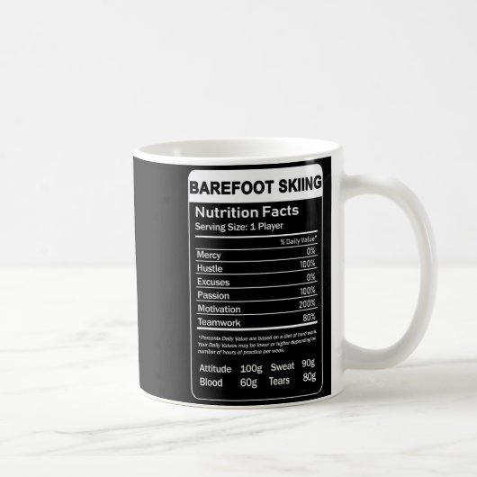 Barfuß-Ski-Ernährungsfakten Kaffeetasse (Rechts)