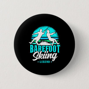 Barfuß-Ski-Legende Retro-Stil Wassersport Button