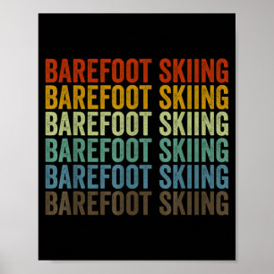 Barfuß-Skisport Retro Poster