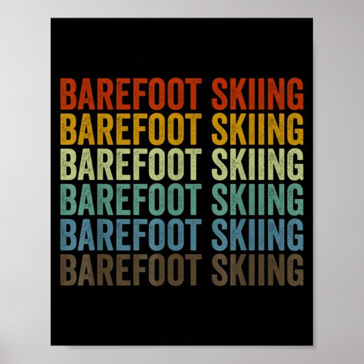 Barfuß-Skisport Retro  Poster (Vorne)