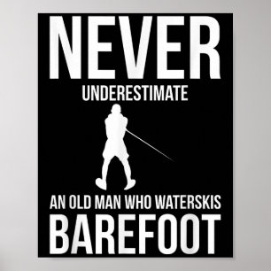 Barfuß-Wasserskilaufen Wasserskier  Poster