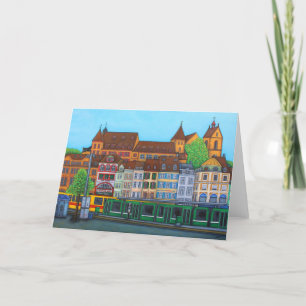 Barfusserplatz, Basel-Gruß-Karte Karte