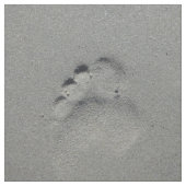 Barfüßigabdruck im Strandsand-Fotogewebe Stoff (Muster)