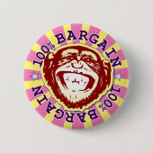 Bargain 100% Funny Funky Monkey Abzeichen Button (Vorderseite)