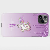 BARGAIN Haushalt Personalisiert Einhorn Lila Glitz iPhone Hülle (Rückseite (Horizontal))