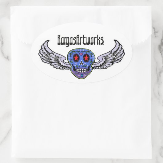 BargasArtworks Logo-Aufkleber Ovaler Aufkleber (Tasche)