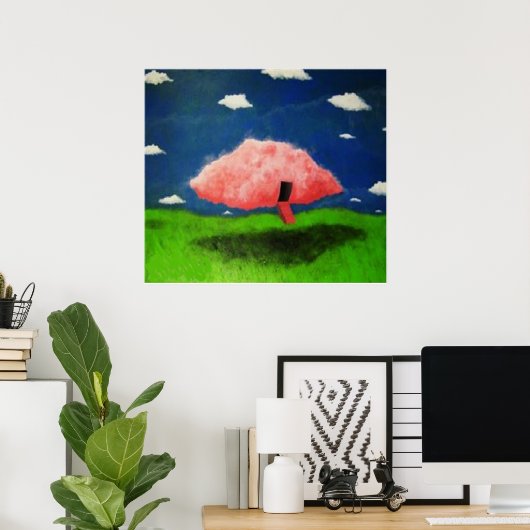 BargasArtworks Pink Clouds Print Poster (Heimbüro)