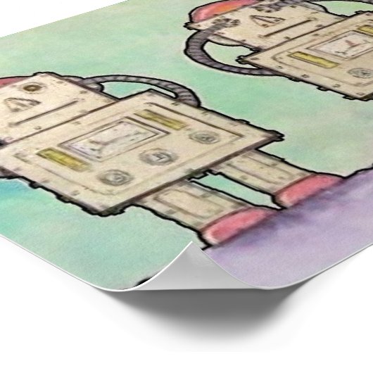 BargasArtworks Robots Print Poster (Ecke)
