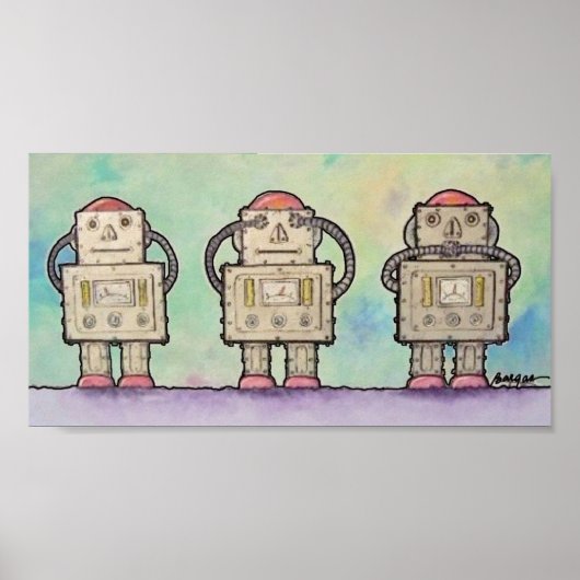 BargasArtworks Robots Print Poster (Vorne)