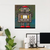 BargasArtworks Suprised Robot Print Poster (Heimbüro)