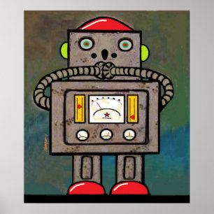 BargasArtworks überraschte Roboter-Druck Poster