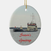 Barge herein Barnegat Einlass Season'sGreetings Keramik Ornament (Rechts)