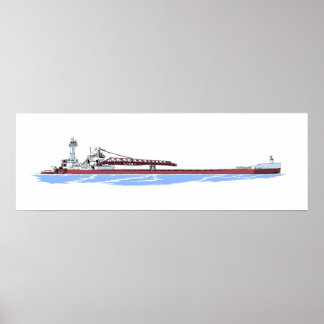 Barge James L. Kuber und Tug Sieg Poster