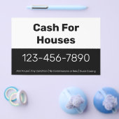 Bargeld für Häuser Schwarz-weiße Telefonnummer Ihr Flyer (Einzeln)