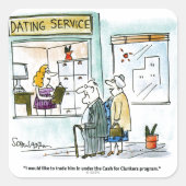 Bargeld für Kohlköpfe Quadratischer Aufkleber (Vorderseite)