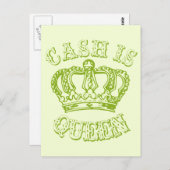 Bargeld ist Königin Postkarte (Vorne/Hinten)
