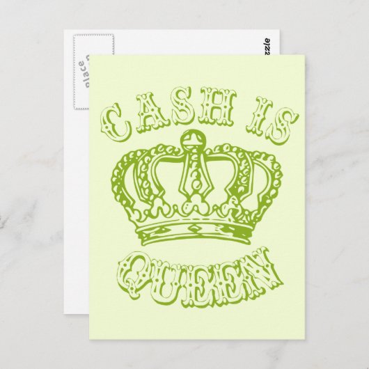 Bargeld ist Königin Postkarte (Vorne/Hinten)