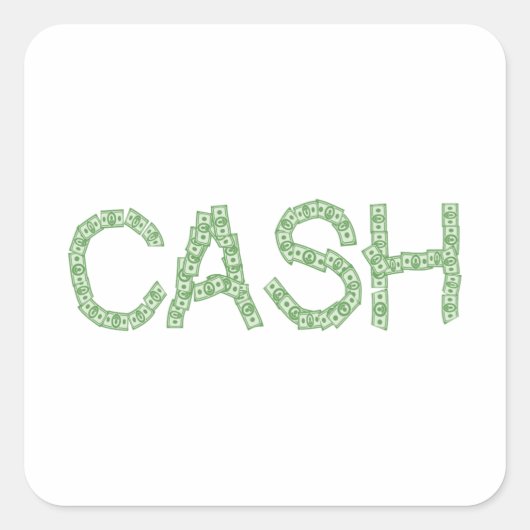 Bargeld Quadratischer Aufkleber (Vorderseite)