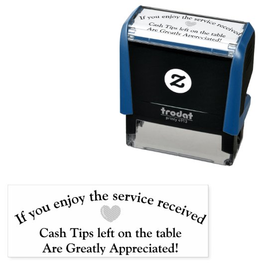 Bargeld-Tipps werden als Briefmarke bewertet Permastempel (Beispiel)