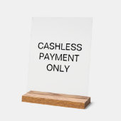 Bargeldlose Bezahlung nur akrales Zeichen für den  Acrylschild (Winkel)