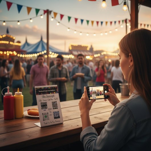 bargeldloses Zahlungssystem für Festivals und Vera Sockelschild